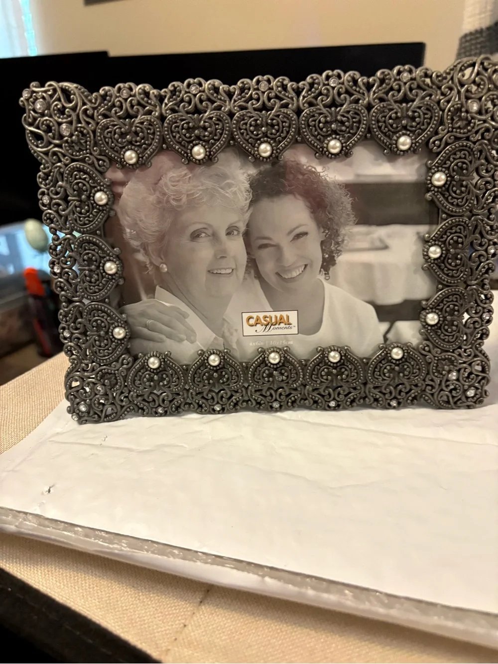 Ornate Metal pewter Picture Frame in Antique Silver